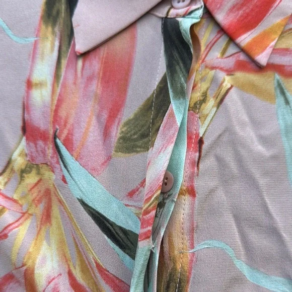 NWT Pure Collection Silk floral Long Sleeve Button Down Shirt - Picture 3 of 16